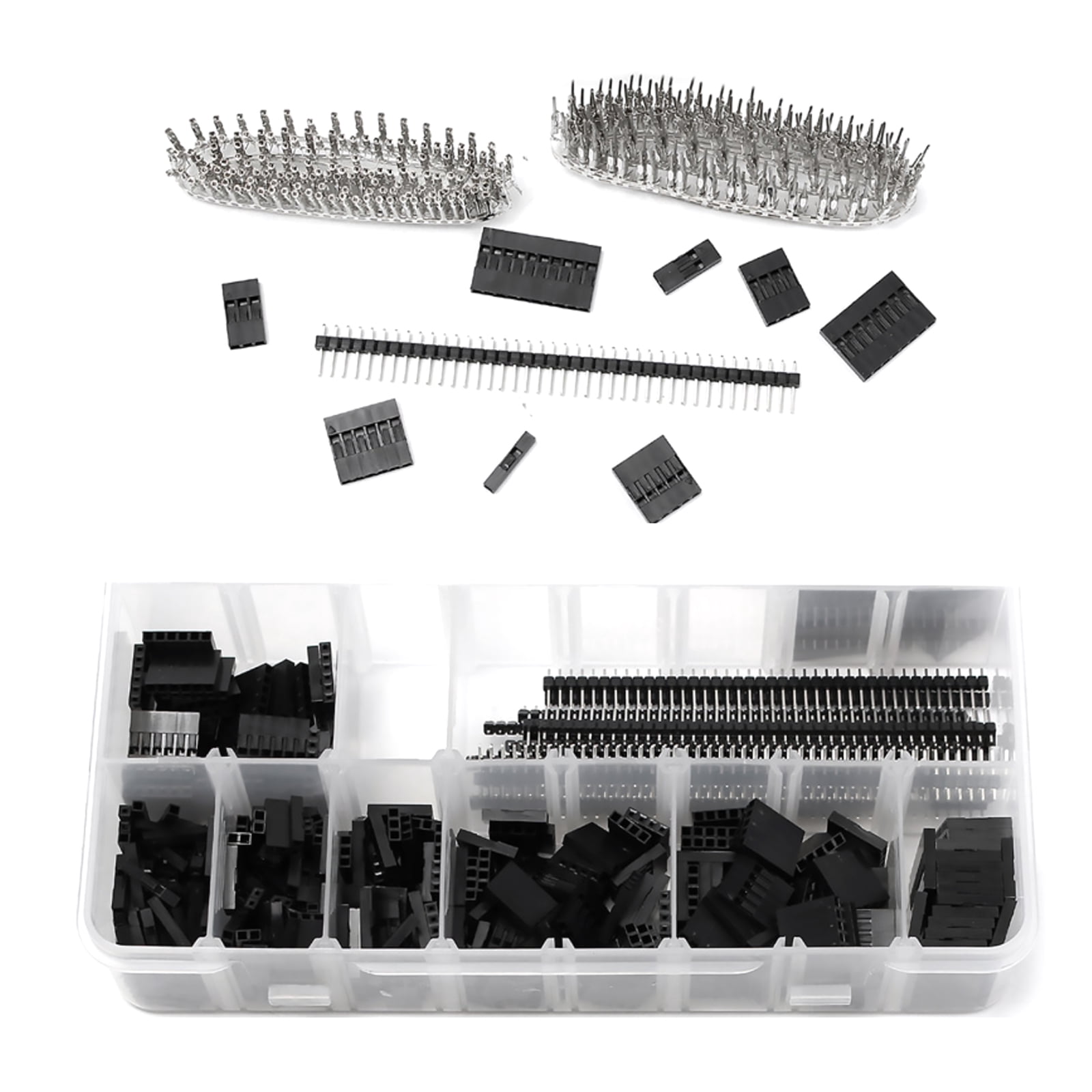 1450Pcs DIY Jumper Wire Connector Kit 2.54mm Pin Spacing, Rated 250V/3A for Breadboarding and Circuit Building