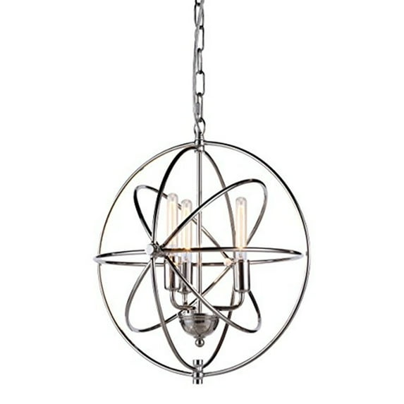 1453 Vienna Collection Pendant lamp D:17" H:19" Lt:3 Polished Nickel Finish