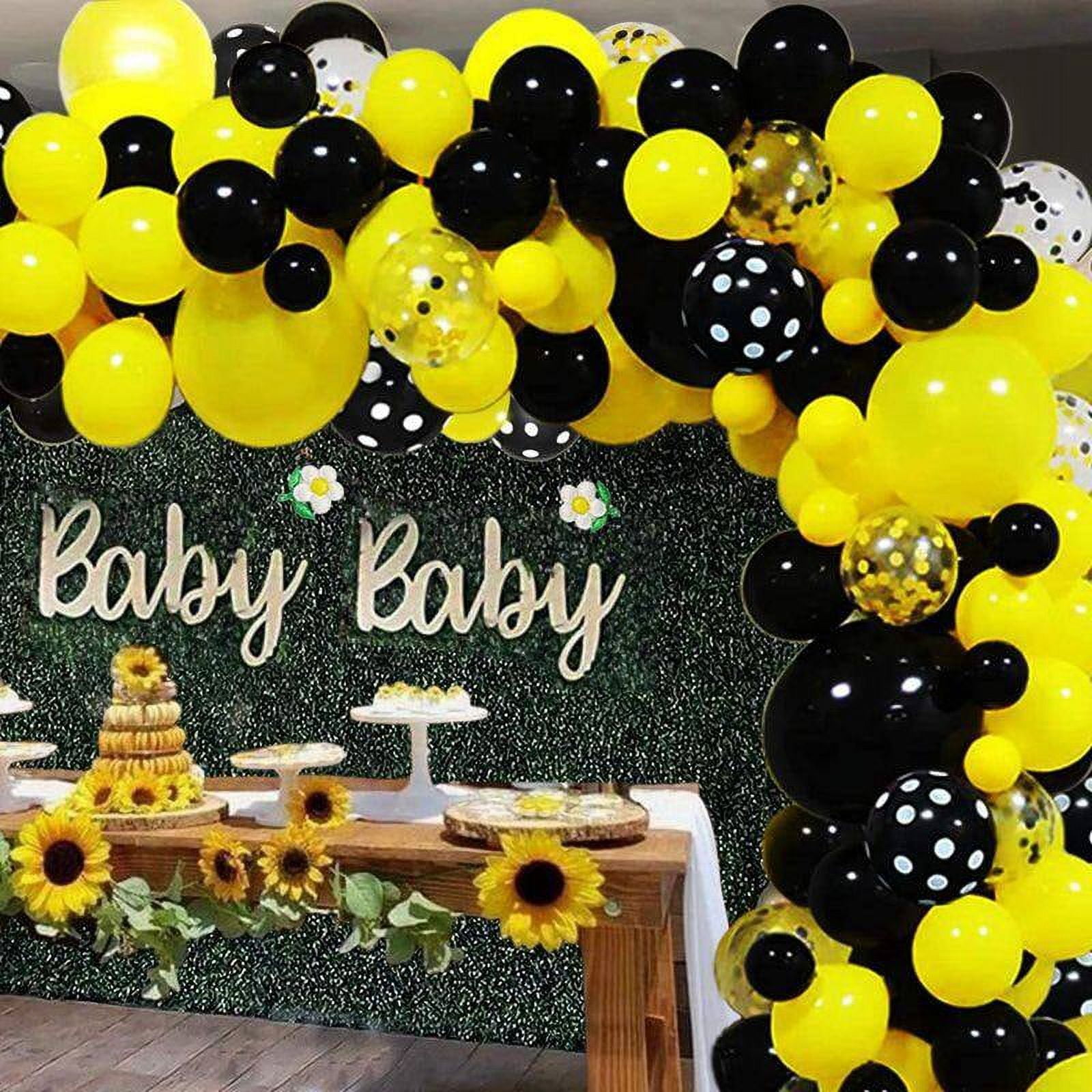 Bee Balloon Garland Kit & Arch - Bumble Bee Balloons for What Will It Bee Gender Reveal Party Supplies & Baby Shower Decorations - Black Yellow and