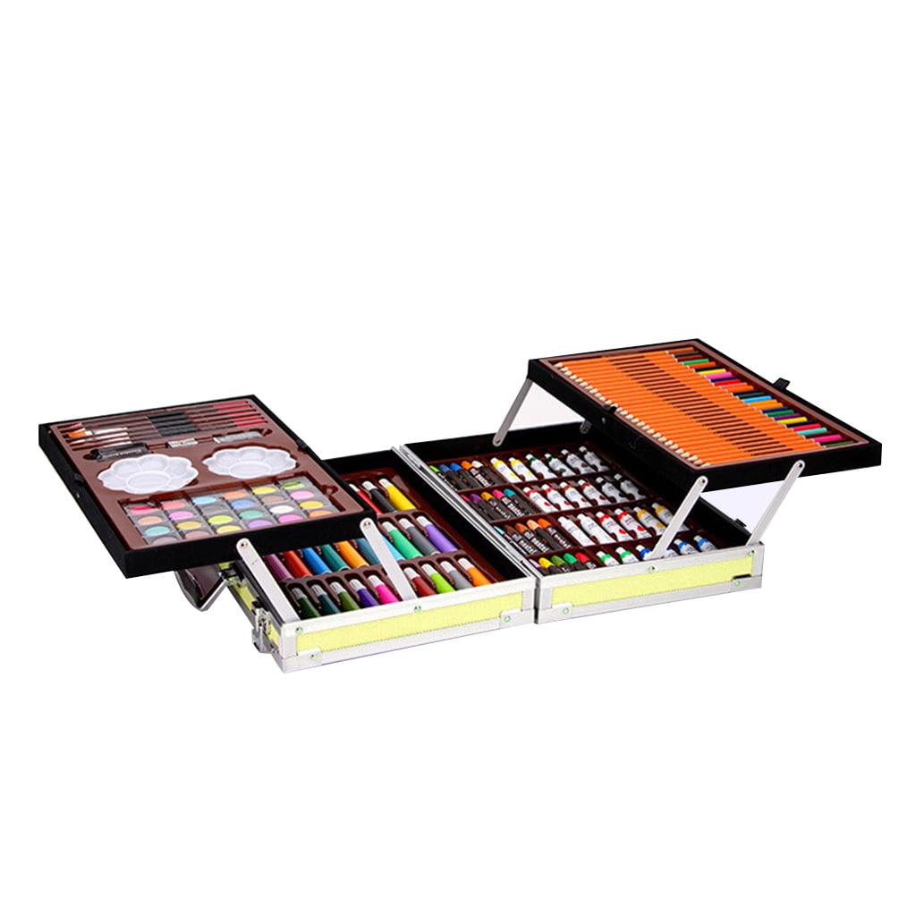 145Pcs Painting Watercolor Pen Set Art Drawing Colored Pencil Double-layer Aluminum Box