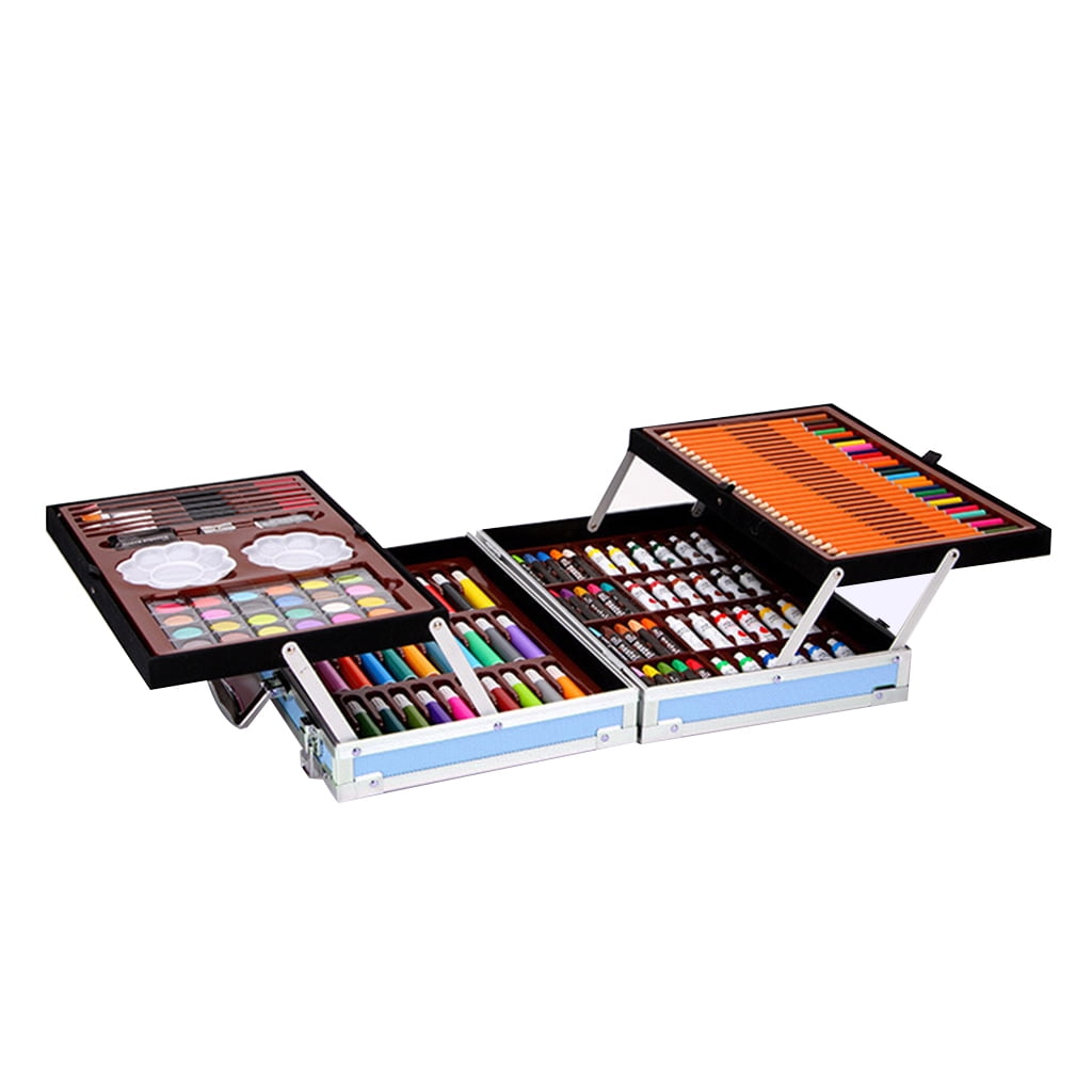 145Pcs Painting Watercolor Pen Set Art Drawing Colored Pencil Double-layer Aluminum Box
