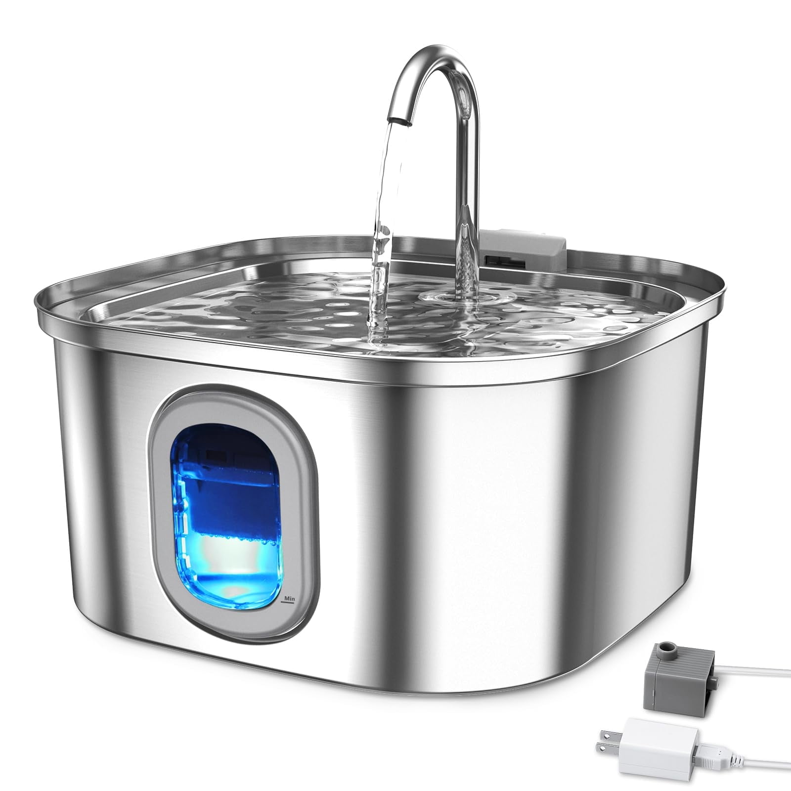 Battery powered pet water fountain clearance