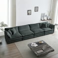 thumbnail image 1 of 146.5” Gray Oversized Sofa, 4 Seater Modular Couch, Chenille Large Sectional for Living Room, Deep Seat Cloud Couch, Sofá moderno, 1 of 12