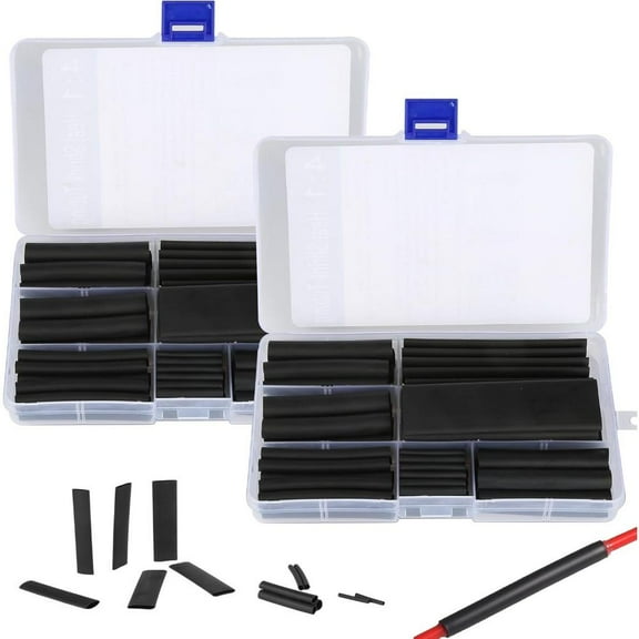146 Heat-Resistant Tubes, Heat Shrinkable Cable Jacket Kit, 4:1 Shrinkage, Suitable for Home and Outdoor Use, Cable Insulated Shrinkable Hose Set