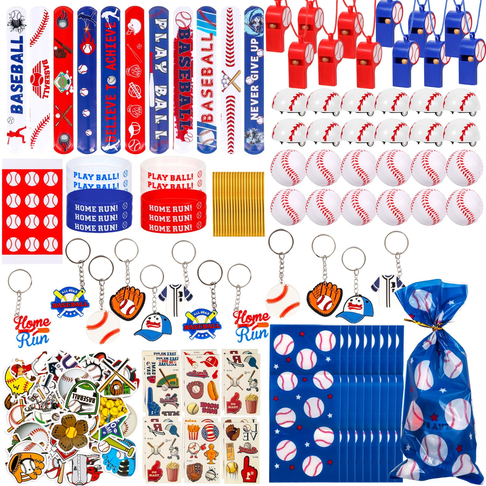 RUIWANZE 144 Pcs Baseball Party Favors Set, Baseball Goodie Bag Fillers, Baseball...