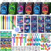 146Pcs Video Game Party Favors Set, Gamer Birthday Party Kit with Goodie Bags, Slap Bracelets and Bubble Wands, Perfect for Gaming Birthday Party Decor and Daily Party Supplies