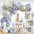146pcs Blue First Birthday STF9 Decoration Set for Boys Girls,1st