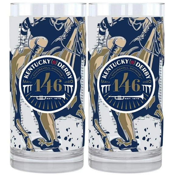 146th Kentucky Derby Mint Julep Glasses 2020, 2 Pack, Officially Licensed Souvenir Glassware