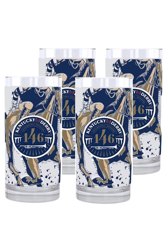 146th Kentucky Derby Mint Julep Glasses 2020, 4 Pack, Officially Licensed Souvenir Glassware