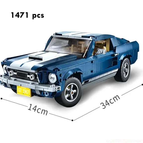 1471Pcs Mustangs Sports Racing Car Mustang Model Building Blocks Boys Birthday Festival Party Gifts