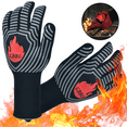 thumbnail image 1 of 1472 ° F heat-resistant oven gloves, used for grilling, baking, welding, cooking, silicone anti slip oven gloves, 1 of 6