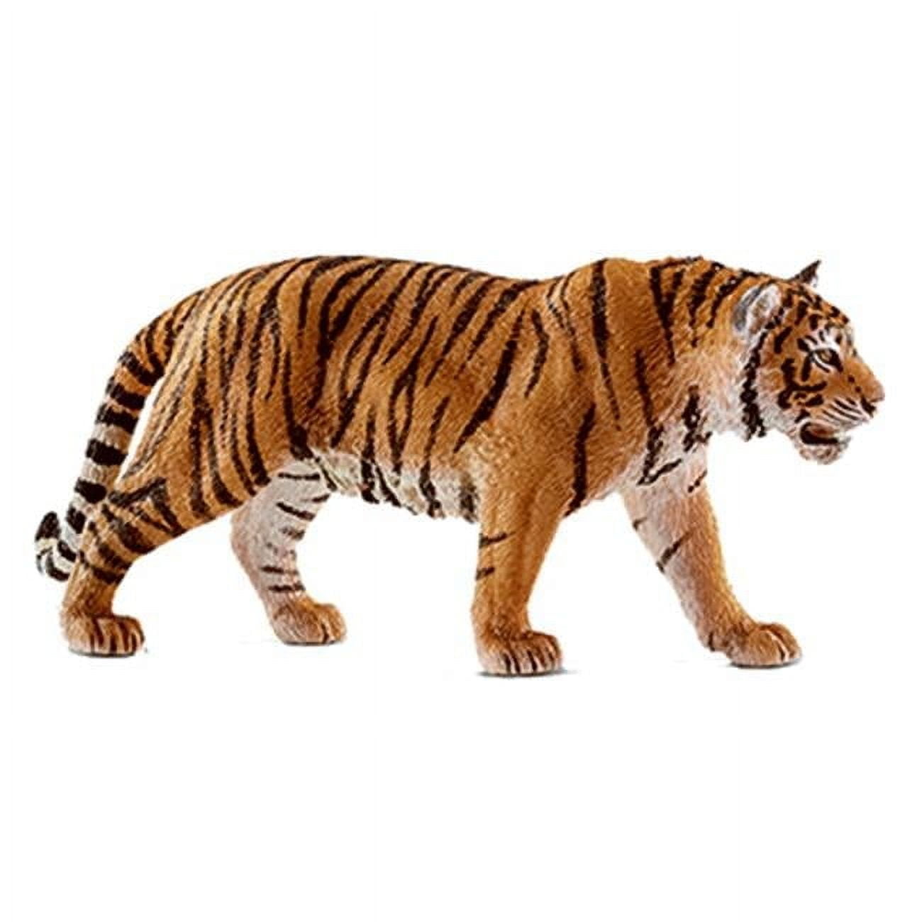 Realistic Orange and Black Vinyl Tiger Figurine