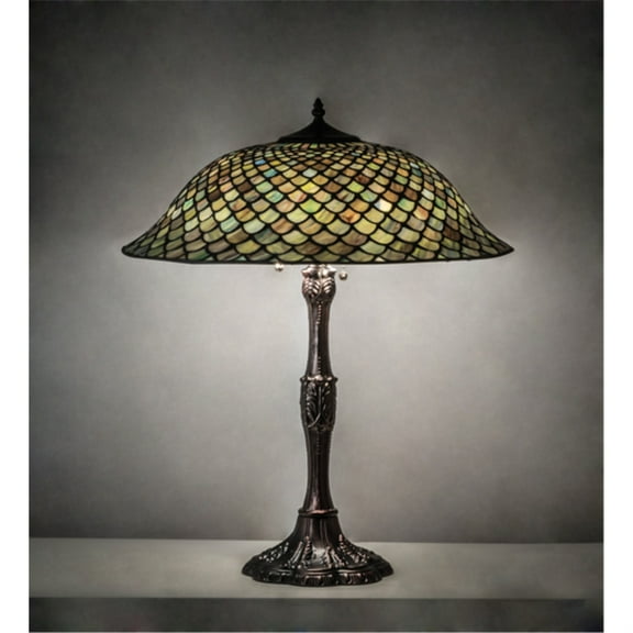 147470 Meyda 26" High Tiffany Fishscale Table Lamp