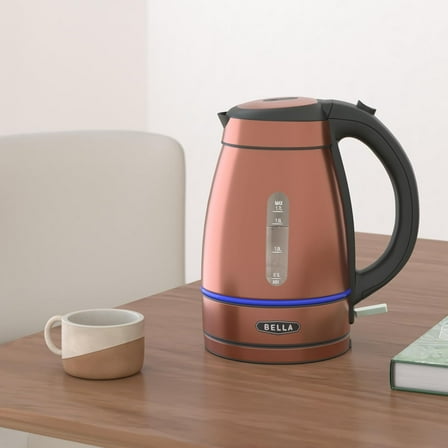 (14753) 1.7 Liter Electric Tea Kettle Copper Chrome