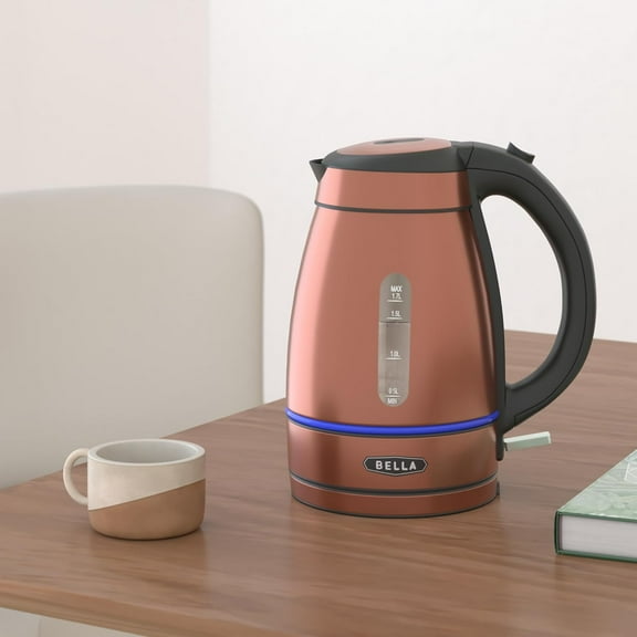 (14753) 1.7 Liter Electric Tea Kettle Copper Chrome