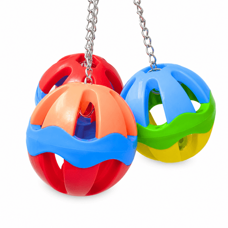 Bonka Bird Toys 1479 Huge Plastic Three Ball Swing Treat Rattle Parrot Cage Toy