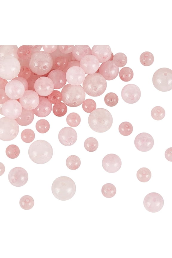 147PCS Natural Rose Quartz Beads Pink Bead 6mm 8mm 10mm Nature Jasper Beads Round Loose Energy Stone for Bracelet Necklace Jewelry Making for DIY