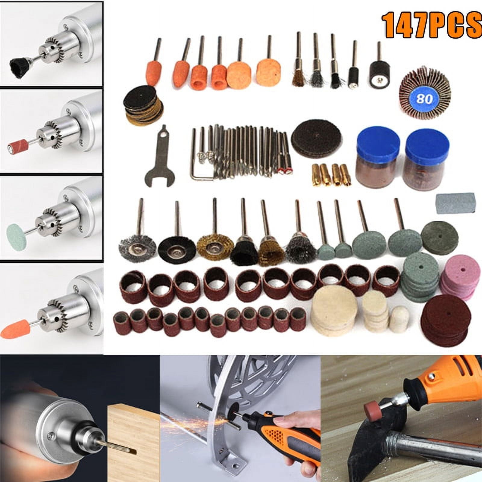 147Pcs/Set Rotary Accessories for Dremel Grinding Sanding Polishing