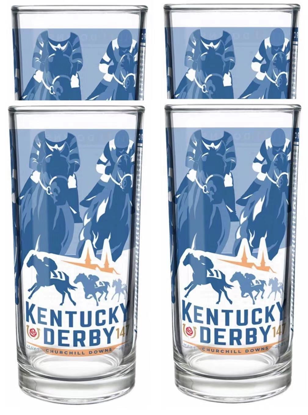 West Coast Novelty Kentucky Derby Oaks Stemless Wine Glasses - Bundle Of 2 Official 146th & 144th Edition