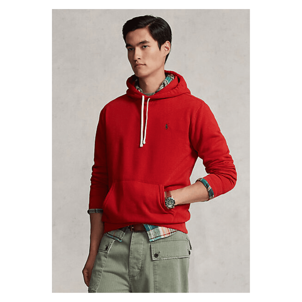 polo hoodie mens red