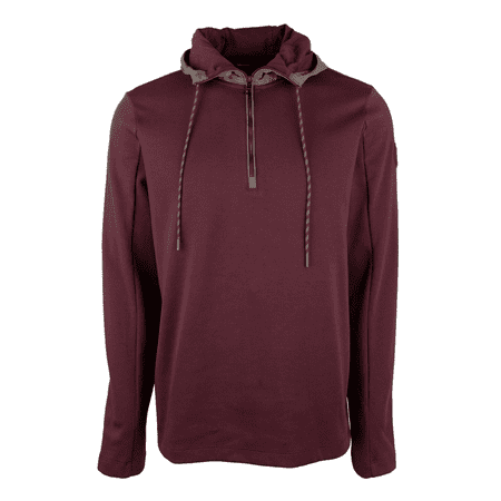 $148 Michael Kors Men's Hooded Quarter Zip Pullover, Burgundy, Sz 2XL