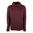 thumbnail image 1 of $148 Michael Kors Men's Hooded Quarter Zip Pullover, Burgundy, Sz XL, 1 of 2