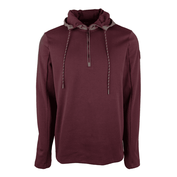 $148 Michael Kors Men's Hooded Quarter Zip Pullover, Burgundy, Sz XL
