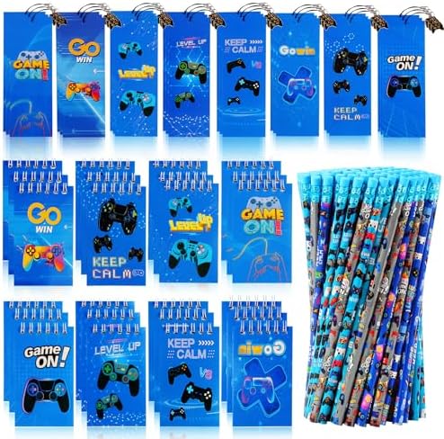 Game Roster Pen 148 Pieces Video Game Theme Stationery Set:100 Pcs Video Game Pencils ...