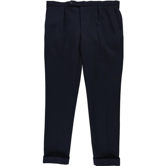 Ralph Lauren Mens Double Knit Suit Casual Trouser Pants, Blue, 34W x 32L