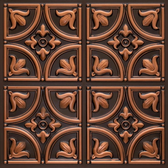148 - Tiny Tulips 2 ft. x 2 ft. PVC Glue-up Ceiling Panel in Antique Copper (40 sq.ft / Pack) - 10 Pieces
