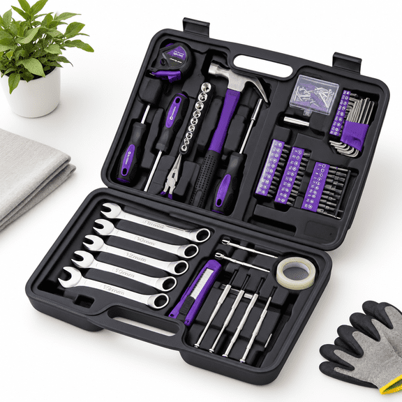 148-piece Purple Automotive and Household Tool Set Repair Kit