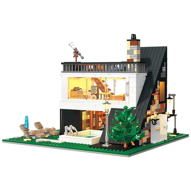 1480 PCS Modern Ararat Luxury Villa Building Blocks Set, Two-Story ...