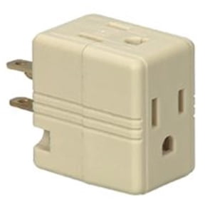 1482V-BOX Ivory, 3 Outlet 3 Wire Cube Tap