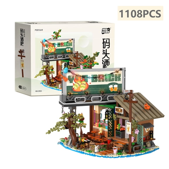 1486PCS / 1108PCS Forest House building blocks with LED light Tree Cabin Display Bricks Set Kit for Nature Lovers Adults Kids
