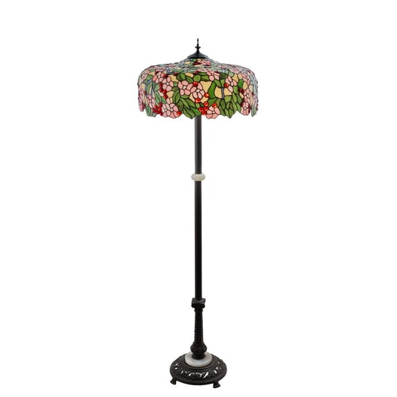 148875 Meyda 62" High Tiffany Cherry Blossom Floor Lamp