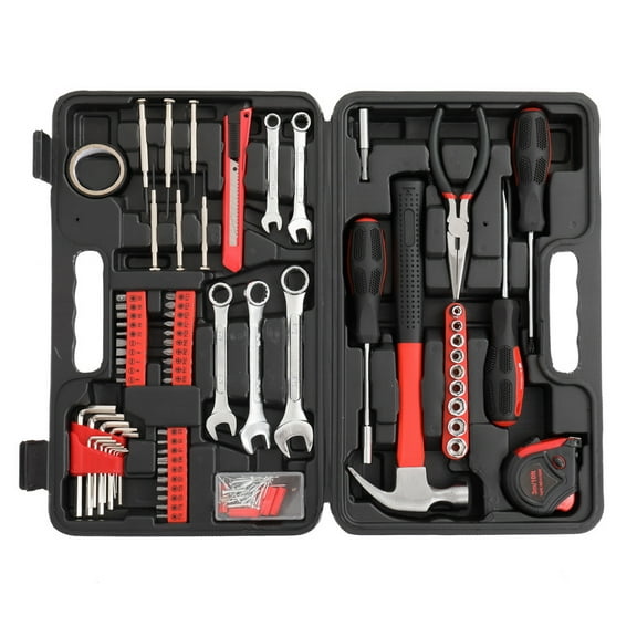 148PCS Iron Household Tool Set with Constructed Of 45c Carbon Steel Or Chrome Vanadium Steel,Sturdy and Durable Tool Kit,Basic Tool Kit,Repair And Auto Tool Kit for Home, Shop, or Workplace