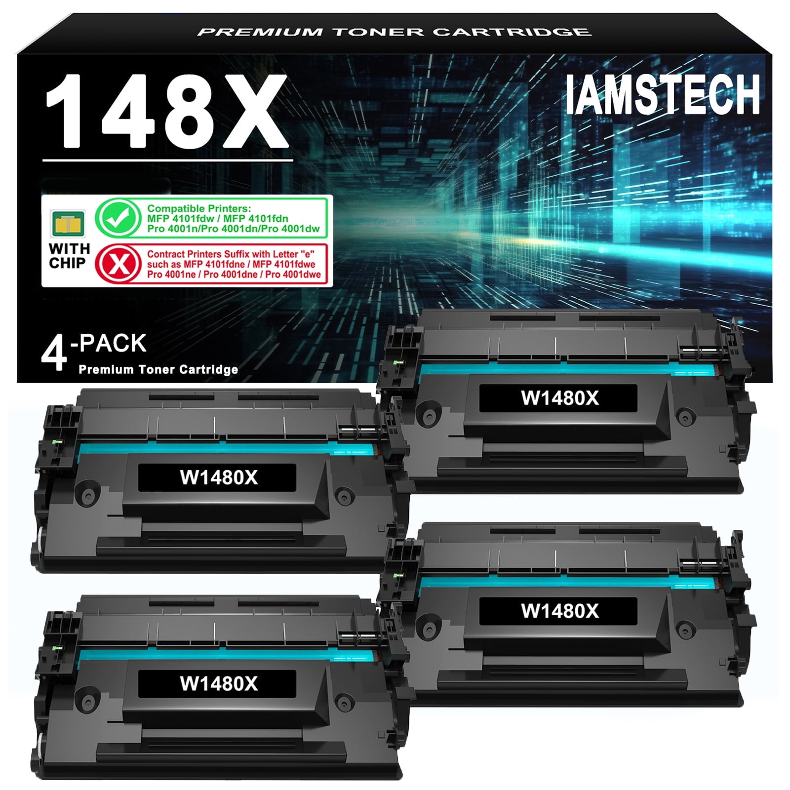 Cartucho De Tóner Negro 148X W1480X De Repuesto Impresora Láser Para HP Laser-Jet Pro 4001n
