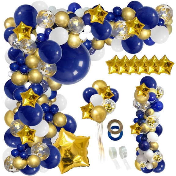 148pc Navy Blue Gold Party Decoration Balloon Arch Garland Kit for Wedding Birthday Graduation Anniversary