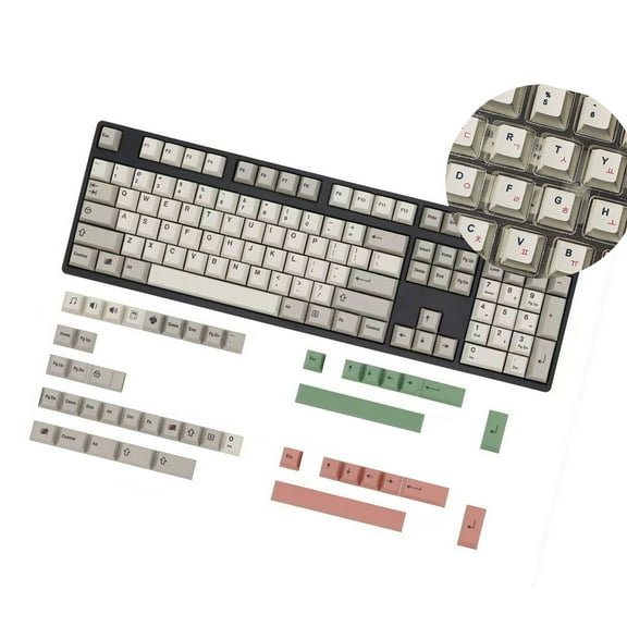149 Key Backlight Keycaps Retro 9009 English/Korean/Japanese/Russian Keycap for Mechanical Keyboards Offering Durabiltiy