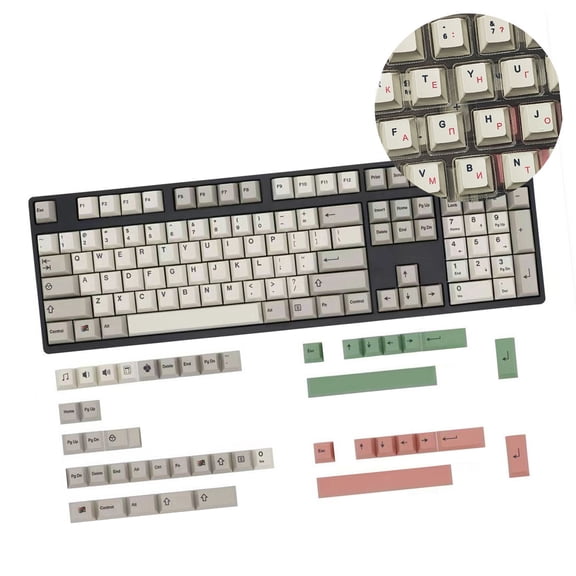 149 Key Backlight Keycaps Retro 9009 English/Korean/Japanese/Russian Keycap for Mechanical Keyboards Offering Durabiltiy