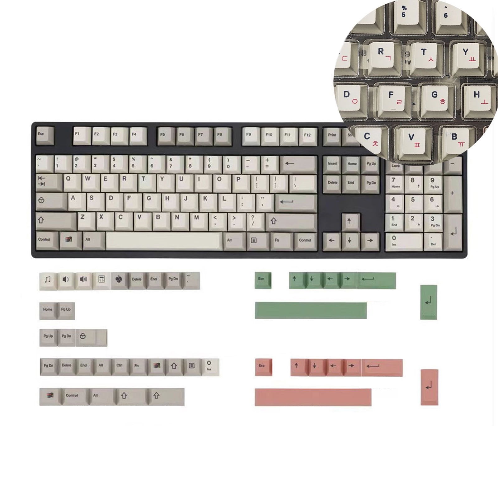 149 Key Keycaps Enhances Backlight for Mechanical Keyboards in Classical Color with Comfortable Retro 9009 Texture