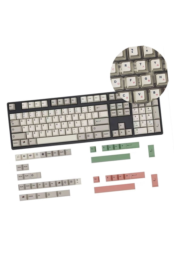 149 Key Retro Keycap Set English/Korean/Japanese/Russian for Mechanical Keyboards Improved Typing Efficiency