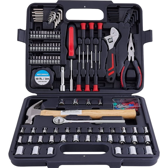 149-Piece Tool Kit, Home & Auto Repair Hand Tool Set with Hammer, Socket Wrench, Pliers & Storage Case. Essential DIY Mechanics Set for Household, Apartment, Dorm & A Gift