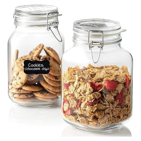 149240M02121197 Fido Glass Canning Jar Italian 67¾ oz-2 Liter (2 Pack), (Pack of 2), Clear