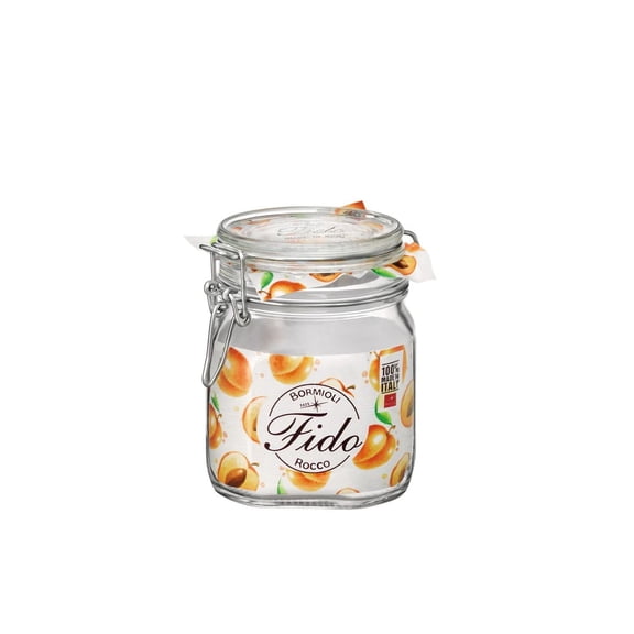 Bormioli Rocco Fido 25.25 Oz Airtight Glass Canning Jar w/ Clamp Lid & Seal
