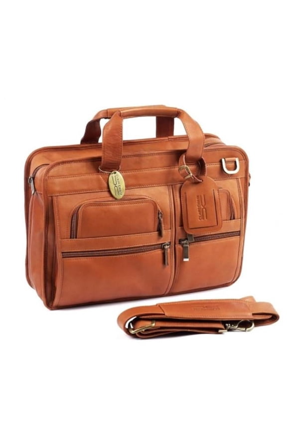 149E-saddle Slimline Executive Briefcase - Saddle