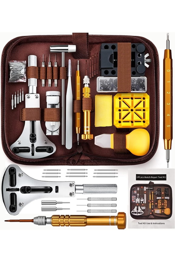 149PCS Watch Repair Tool Kit, Watch Link Removal Tool Set with Precision Screwdriver, Watch Battery Replacement Tool, Watch Band Link Remover, Spring Bar Tool Kit for Watch Repair