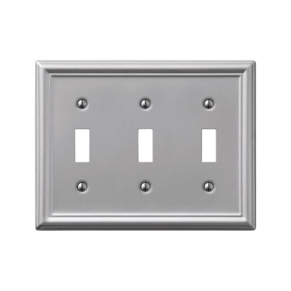 149TTTBN Chelsea Steel 3 Toggle Wall Plate Brushed Nickel