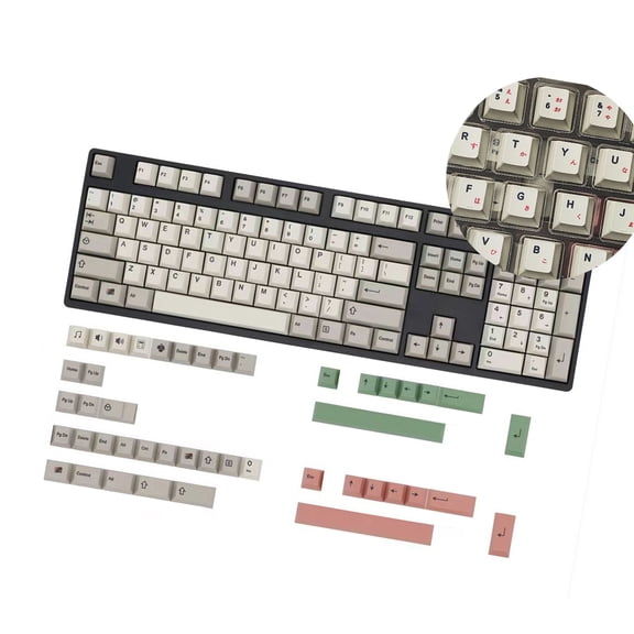 149key Keycaps Retro 9009 Theme with Backlighting for Mechanical Keyboards English/Korean/Japanese/Russian