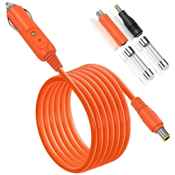 14AWG Car Charging Cable for Jackery Portable Power Station Explorer 3000 2000 1500 1000 880 550 500 300 290 240 160 Jackery Accessories Cigarette Lighter Charger DC Adapter Cord 2M - Orange